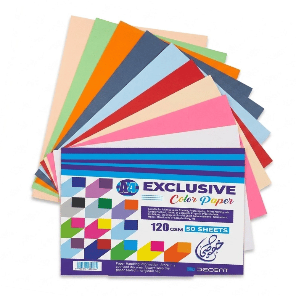 Decent Exclusive 120GSM Multi Color Papers Pack of 50 Pages. - A4 Papers - Decent Paper Store -