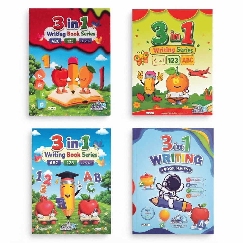 3-in-1 Writing Book for Kids – English, Urdu & Maths Practice - Writing Books - Decent Paper Store -